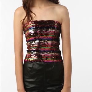 Silence + Noise NWT Sequin Tube Top